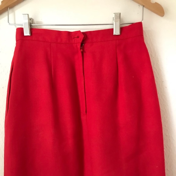 Vintage Red Pencil Skirt - Picture 4 of 6